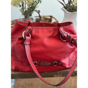 Vintage Etienne Aigner Red Pebbled Leather Shoulder Bag